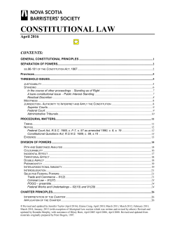 constitutional law - Nova Scotia Barristers` Society