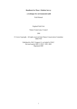 Handbook for Phase 1 Habitat Survey - - a technique for
