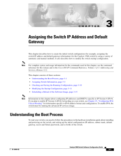 Assigning the Switch IP Address and Default Gateway