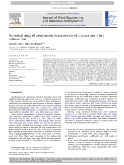 Numerical study of aerodynamic characteristics of a square prism in