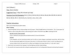 Unit 5/Week 2 Title: Gloria Estefan Suggested Time: 5 days (45