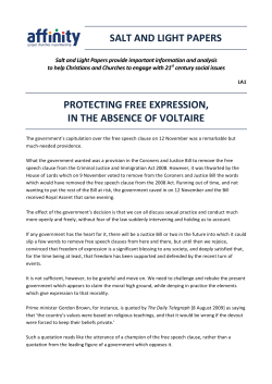 LA1 - Protecting Free Expression, in the Absence of Voltaire