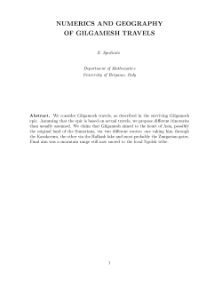 numerics and geography of gilgamesh travels