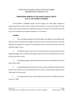 4.07 Monitoring Inmates of the Eighth Judicial Circuit (Fla. R. Jud