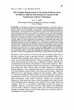 The Oxygen Requirement of Growing Cultures of an