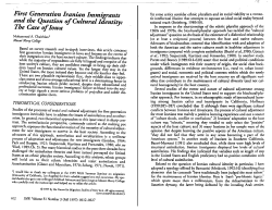 First Generation Iranian Immigrants and the Question ofCultural