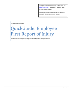 QuickGuide: Employee First Report of Injury