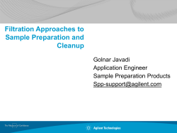 Filtration Approaches to Sample Preparation and Cleanup
