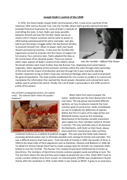 Joseph Stalin`s control of the USSR