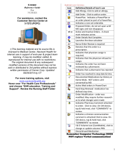 Cerner Reference Guide For NURSES