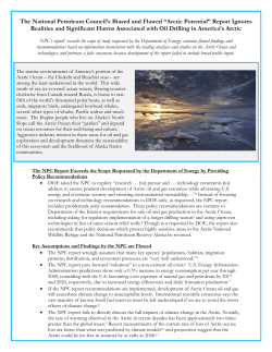 The National Petroleum Council`s Biased and Flawed &ldquo;Arctic