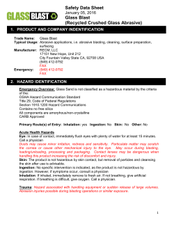 Safety Data Sheet Glass Blast (Recycled Crushed Glass Abrasive)
