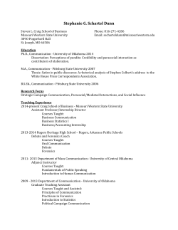 Curriculum Vitae - Missouri Western State University