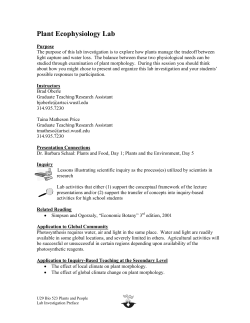 Plant Ecophysiology Activity