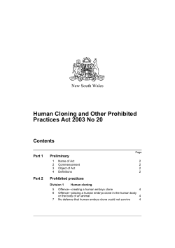 Human Cloning and Other Prohibited Practices