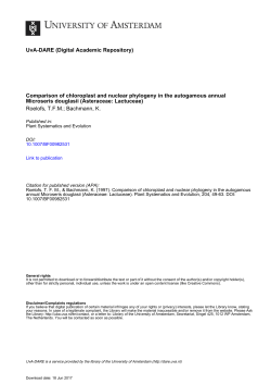 Comparison of chloroplast and nuclear phylogeny in - UvA-DARE