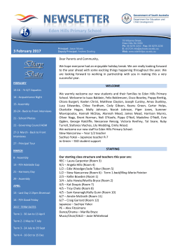 Diary Dates - Eden Hills Primary School