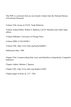 Countervailing Duty Laws and Subsidies to Imperfectly Competitive