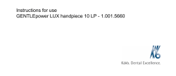 Instructions for use GENTLEpower LUX handpiece 10 LP