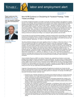 New NLRB Guidance on Disciplining for Facebook