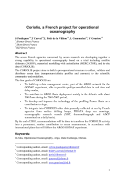 Coriolis, a French project for operational - Archimer