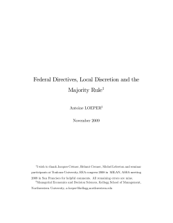 Federal Directives, Local Discretion and the Majority Rule