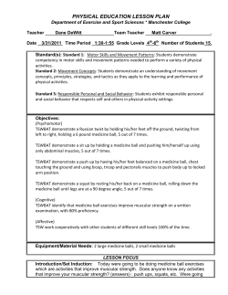 PHYSICAL EDUCATION LESSON PLAN