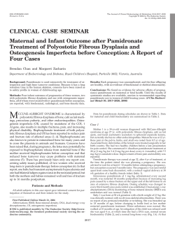 CLINICAL CASE SEMINAR Maternal and Infant Outcome after