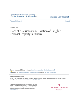 Place of Assessment and Taxation of Tangible Personal Property in