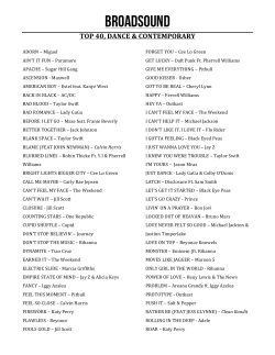 BroadSound Song List 2015