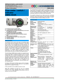 Flow meter / switch / indicator OMNI-HD2K