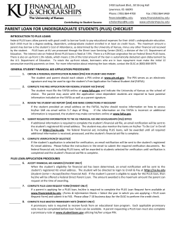 parent loan for undergraduate students (plus) checklist
