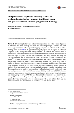 Computer-aided argument mapping in an EFL setting: does