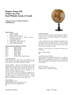 Q3 Issue #9 - Kingston Stamp Club