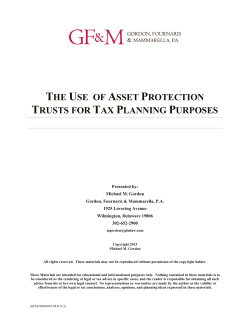 Use of APT Trusts for Tax Planning (00486907