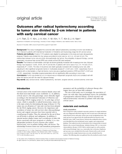 Outcomes after radical hysterectomy according to tumor size divided