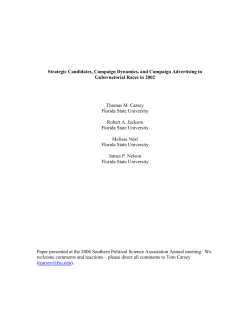 Strategic Candidates and Presidential Campaign Advertising