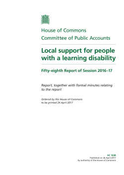 Local support for people with a learning disability