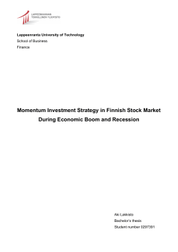 Momentum Investment Strategy in Finnish Stock Market