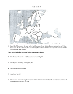Study Guide #3 1. Label the following on the map