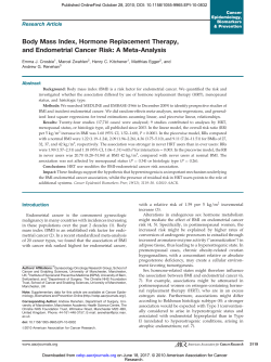 Body Mass Index, Hormone Replacement Therapy, and Endometrial