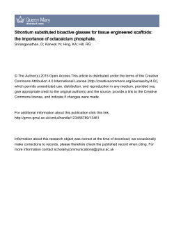 Strontium substituted bioactive glasses for tissue engineered