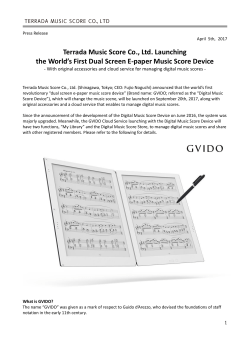 Terrada Music Score Co., Ltd. Launching the World`s First Dual