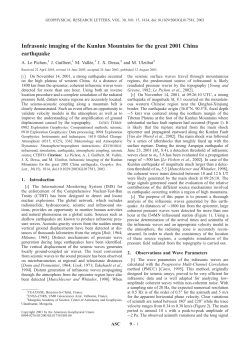 Infrasonic imaging of the Kunlun Mountains for the great 2001 China