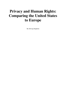 Privacy and Human Rights: Comparing the United States to Europe
