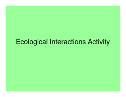 Ecological Interactions Activity