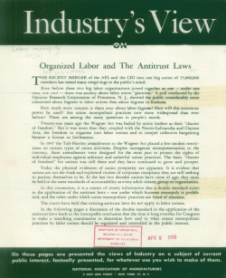 Organized Labor and The Antitrust Laws