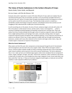 The Value of Humic Substances in the Carbon Lifecycle