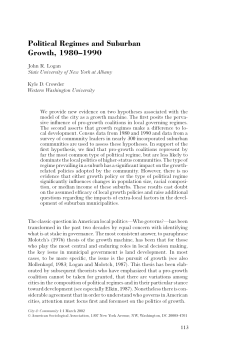 Political Regimes and Suburban Growth, 1980&ndash;1990