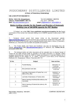 Last Date - Puducherry Distilleries Limited